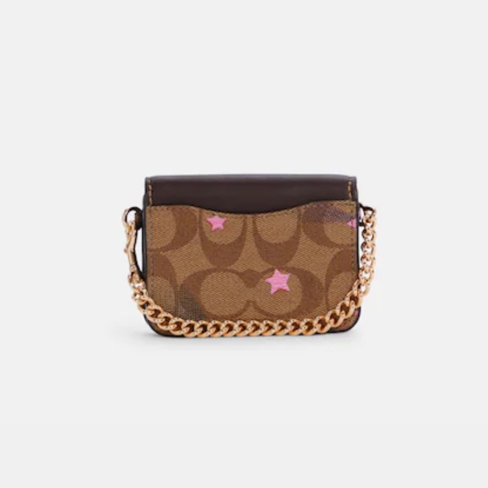 COACH Poppy Crossbody With Card Case In Signature Canvas With Disco Star Print - Picture 10 of 16